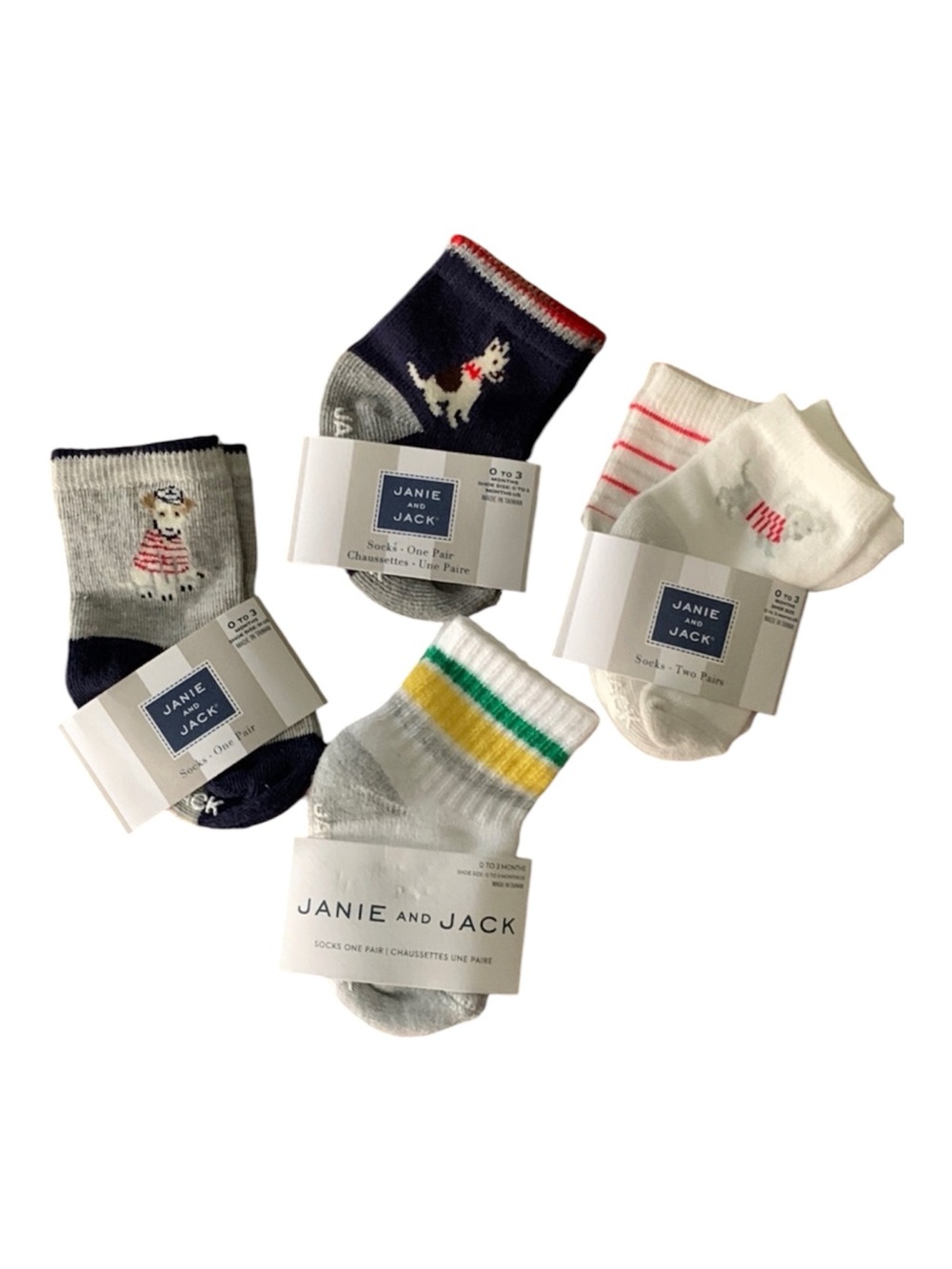 Janie and Jack Baby Boy Bundle 5 Pairs of Socks